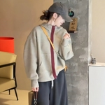 灰色连帽卫衣外套女款秋季2025新款今年流行爆款秋冬女士开衫上衣