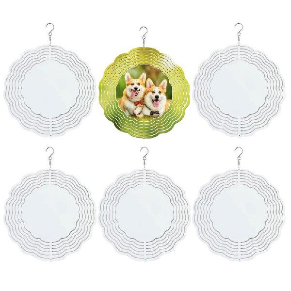 速发Sublimation Spinner Blanks Aluminum Circle 3D Wind Chime