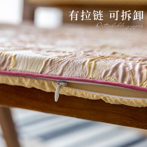 新品唯美浪漫时尚风木椅垫椅坐垫茶室茶椅凳垫高精密提Z花面料海
