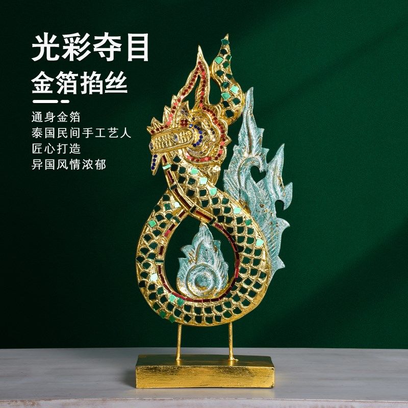 极速木雕龙c摆件招财泰国工艺品实木质东南亚风格金箔客厅电视柜,家居饰品,桌面摆件,淘宝优惠券,粉丝福利购,淘宝优惠卷