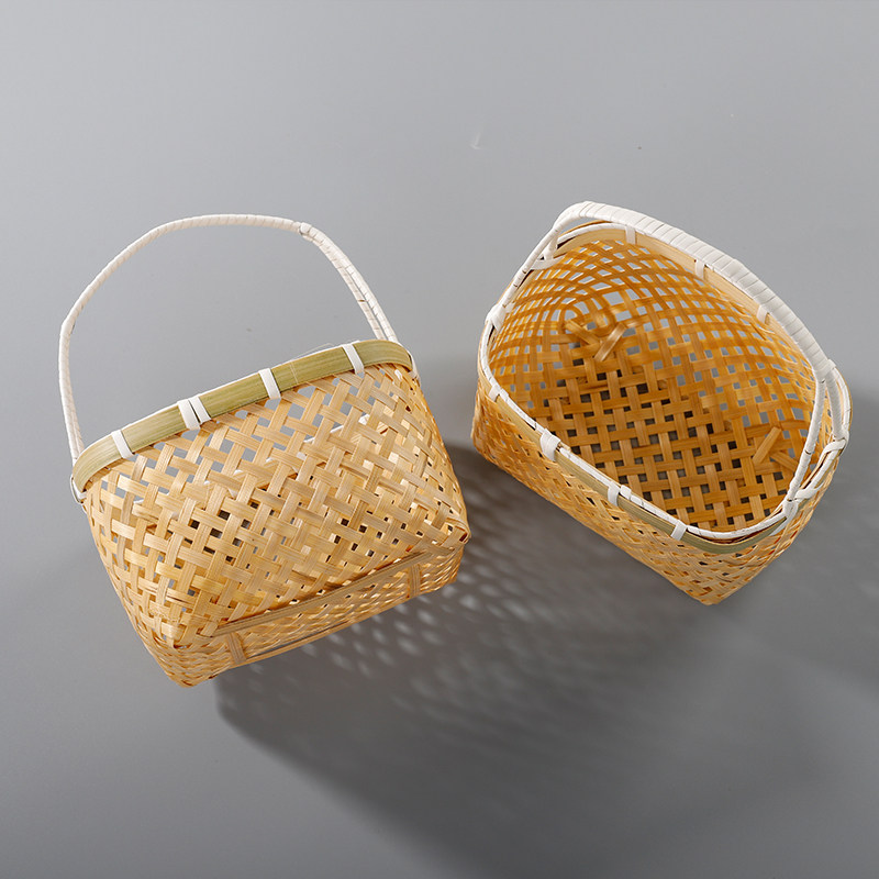 极速竹编小提篮镂空竹篮手工创意家F用收纳筐水果篮酒店圆形小篮,特色手工艺,竹编/竹雕,淘宝优惠券,粉丝福利购,淘宝优惠卷