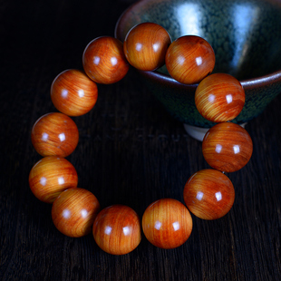 极速红油崖柏陈h化料红油老料高油佛珠文玩香木念珠手链木质手串