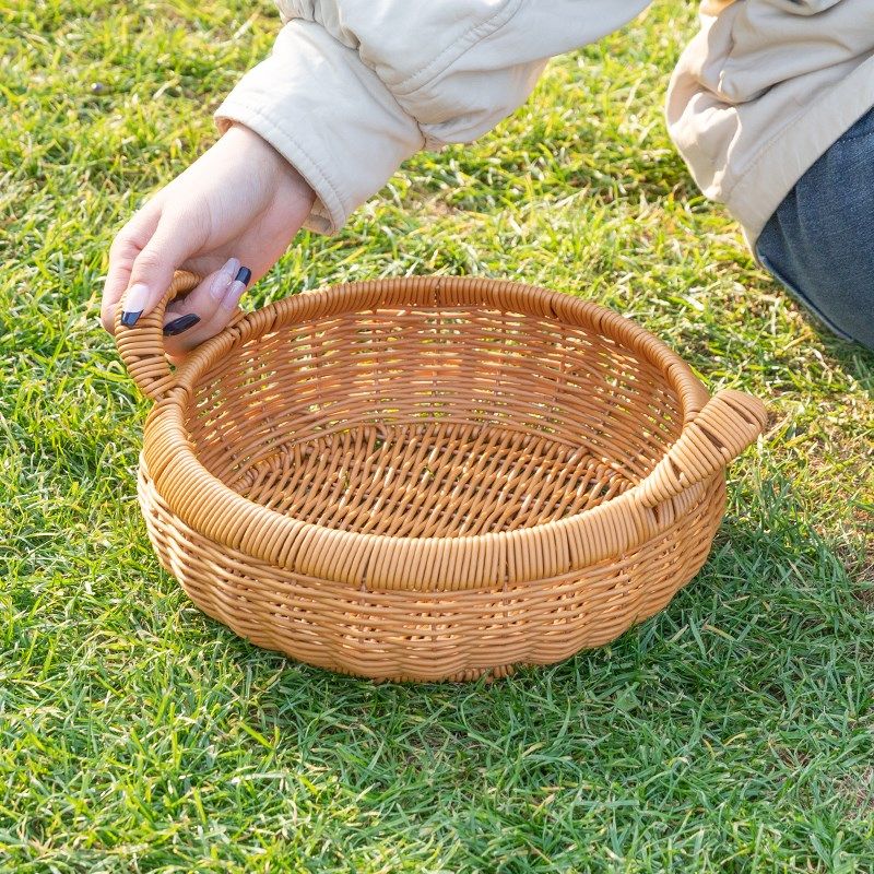 极速仿藤编织水果篮双耳家用w零食篮点心盘轻奢创意托盘装饰鸡蛋,餐饮具,果盆/果盘/果篮,淘宝优惠券,粉丝福利购,淘宝优惠卷