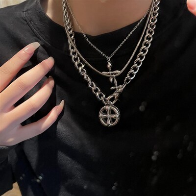 极速personalgity couple Cuban chain clavicle chain necklace