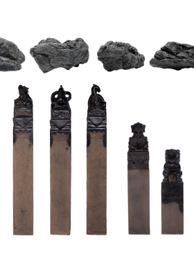 新品仿真新中式青龙白虎朱雀玄武麒麟方K柱子立柱景观造景园林装