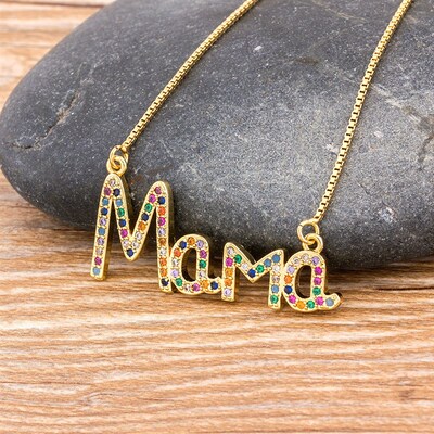 极速Elegant Mothers Day Gift MaMCa Letter Name Pendant Chai