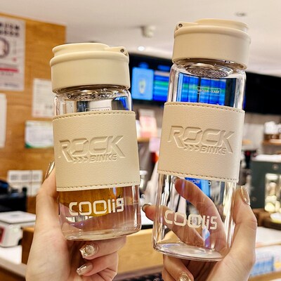 新品刻度杯子e女士新款2025高硼硅玻璃杯耐高温高颜值水杯男泡茶