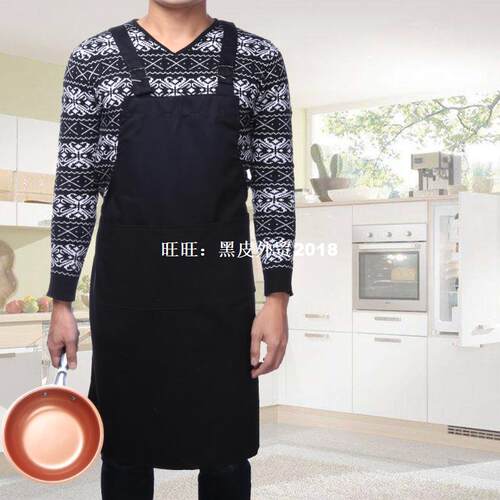 极速Hang Neck Canvas Linen WaterproFof Apron Unisex Kitchen