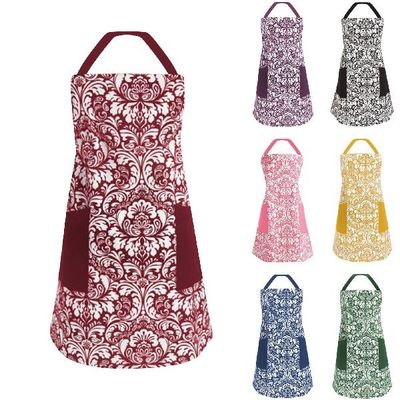 极速Woamen Floral Bowknot Waterproof Kitchen Restaurant Cook