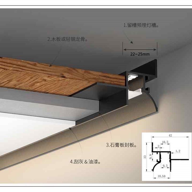 极速新品洗墙灯线性灯反光灯槽弧形回E光槽cob灯带型材悬浮.悬吊,家装灯饰光源,室内LED灯带,淘宝优惠券,粉丝福利购,淘宝优惠卷
