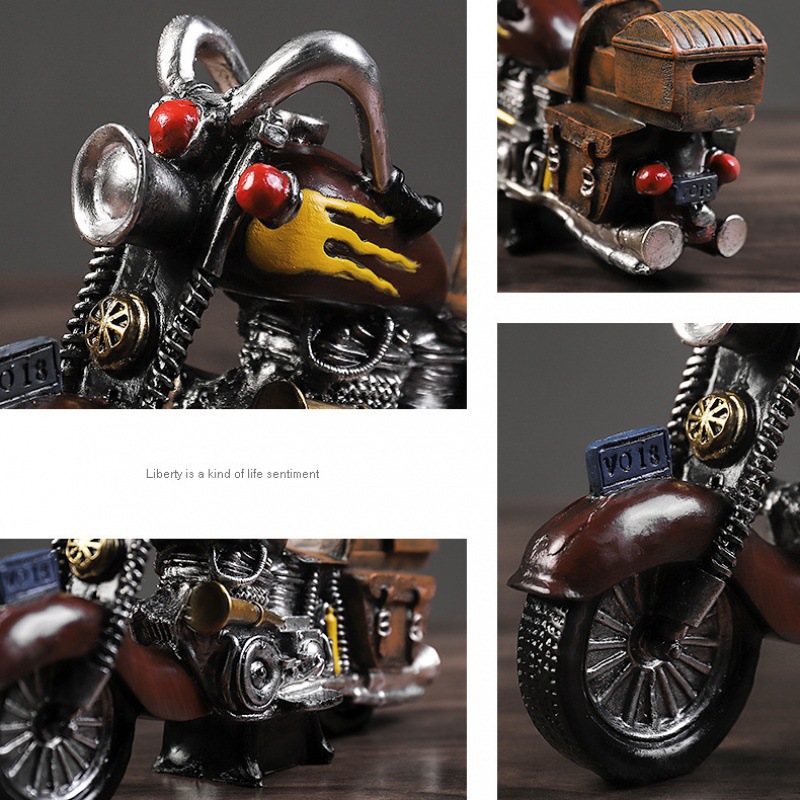 极速复古哈雷摩托老爷车模型摆件创意家居装饰P品酒柜客厅卧室摆
