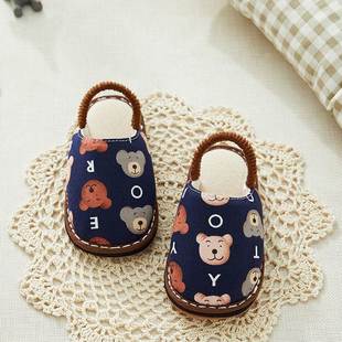 极速手工春夏秋冬季宝宝棉拖鞋防滑软底室内家用儿童Y地板鞋麻布