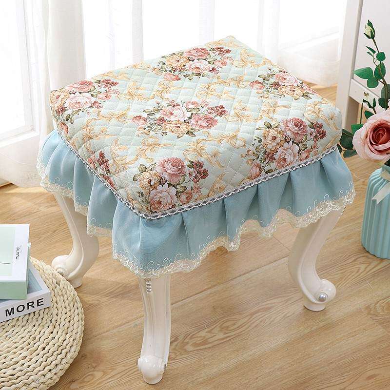 极速梳妆台钢琴凳子k罩 欧式套子方凳子套30*30cm圆凳坐凳布垫板