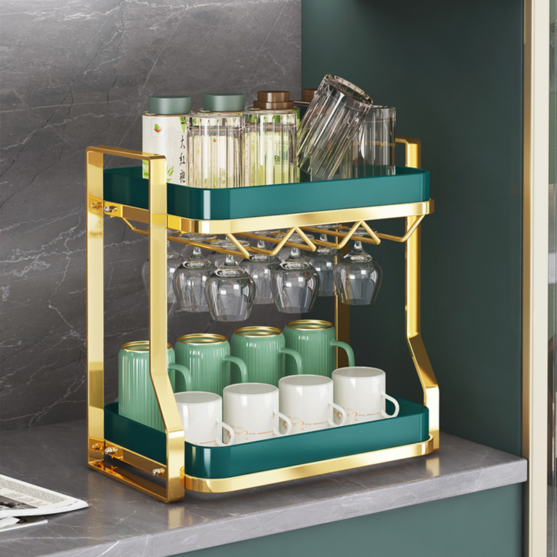 极速杯子收纳置物架厨房杯架桌面家用双层放O茶杯茶具玻璃杯沥水