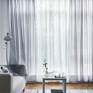 极速Whaite Tulle Curtains for Living Room Decor Modern Chiff