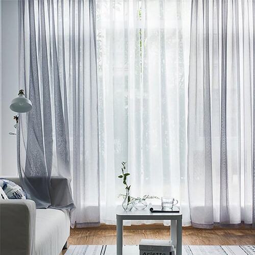 极速Whaite Tulle Curtains for Living Room Decor Modern Chiff