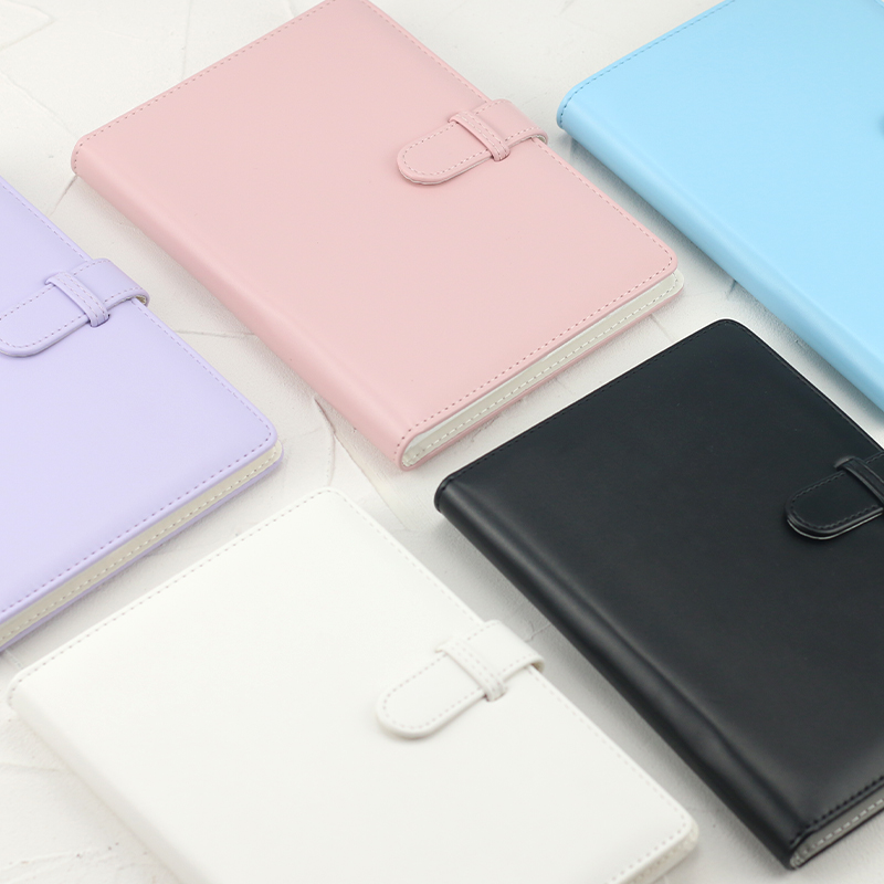 极速拍立得3寸大容量相册马卡龙insE纯色PU皮面明信片相簿小卡收