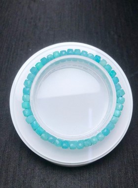 极速天然老矿天f河石方糖切面单圈手链手串 约4.5mm 水晶饰品 XL1