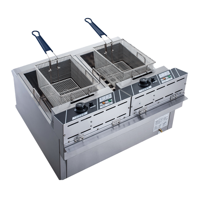 极速电炸炉商用恒温粤海款90w3电炸锅大功率油炸炉双缸904油锅大