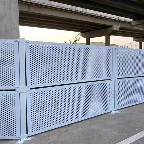 新品冲孔围挡道路施工防风工地抗风镀锌挡板车间隔离X围栏金属围