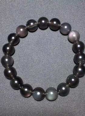 极速工厂特价处理 天然冰彩黑曜石D手链手串 单圈水晶饰品礼物包