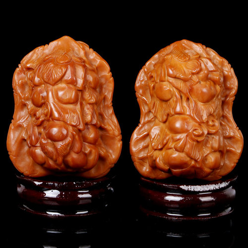 极速文玩核桃雕刻福禄万代v葫芦型花生异形盘完手把件狮子头手捻