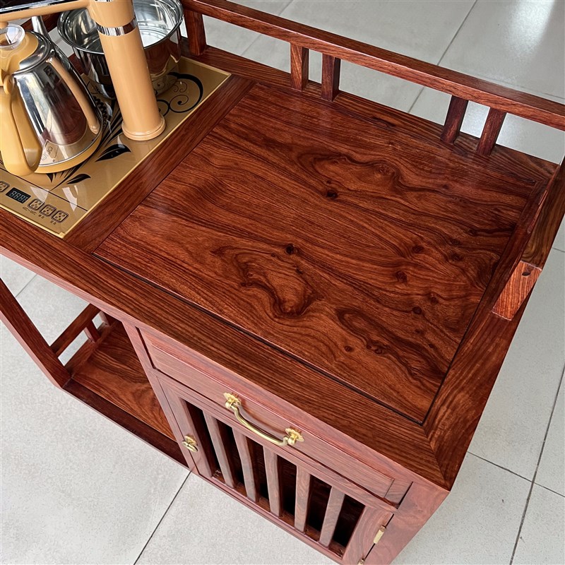 极速红木茶水柜刺猬紫檀茶台家用客厅小I茶桌实木迷你办公茶几泡