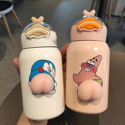 幼儿园防漏杯子儿m童不锈钢吸管水杯户外可携式小巧宝宝喝水