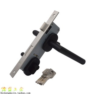 极速不锈钢铝合金黑色门锁塑钢门锁38方D管特窄门框分体8520 30 3