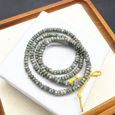 极速阴绿皮星月h菩提多圈手串 天然原生态石玉料  约4.5*2.4mm TY