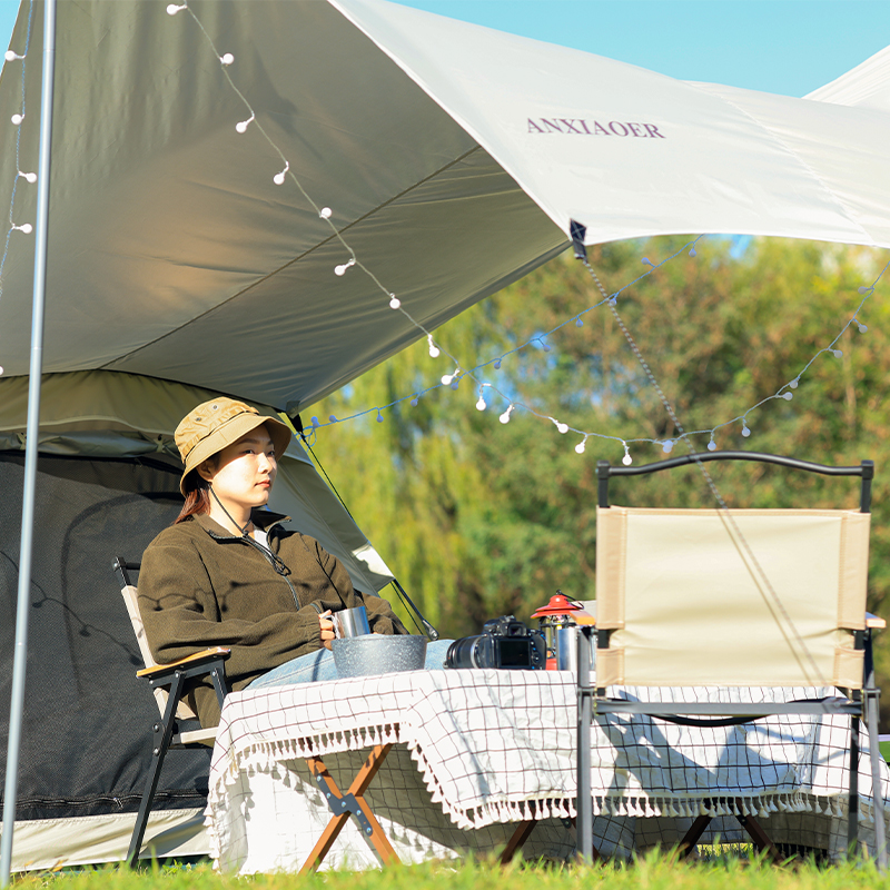 极速帐篷天幕一体户外露营u全自动便携式折叠装备野营野外加厚防