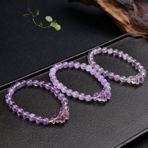 极速7mme天然薰衣草紫水晶蝴蝶手链 LH199