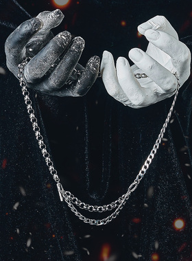 极速GUXI【束缚】欧美个性潮男钛B钢项链街头小众ins设计复古嘻哈