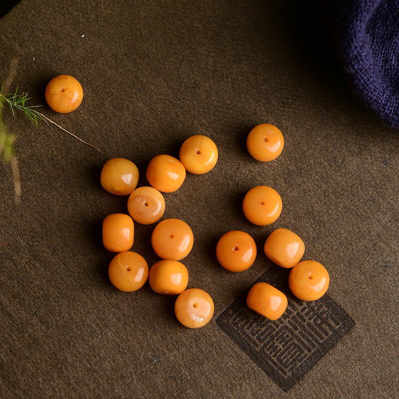 极速天然老蜜蜡老型k珠散珠配件 约8*6mm DIY多圈手串项链 LH123