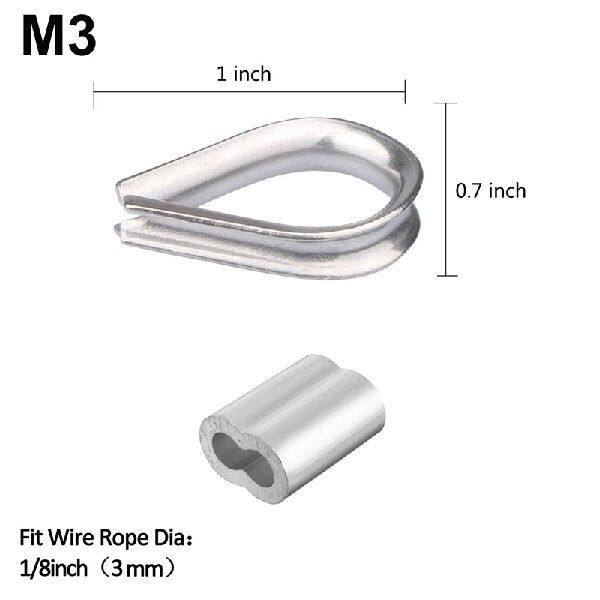 新品20Pcs Heavy Dunty Wire Rope Tension Kits Turnbuckle 1/8