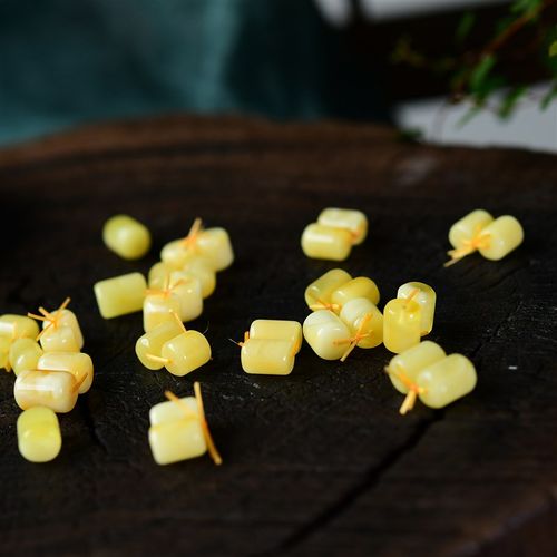 极速天然蜜蜡桶珠一对 腰珠 DIY项H链手串文玩配饰 LH169