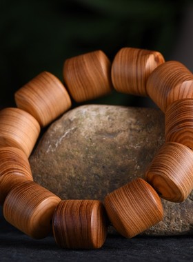 极速玄同正宗太行崖柏p黑油手串陈化老料高油素珠转运珠竹节珠枣