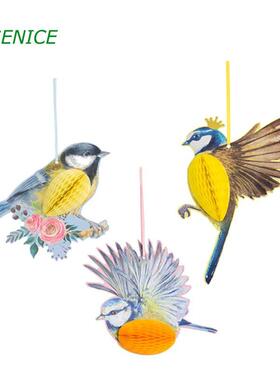 极速3pcs Birgd Honeycomb Cute Paper Garden Party Favors Orna