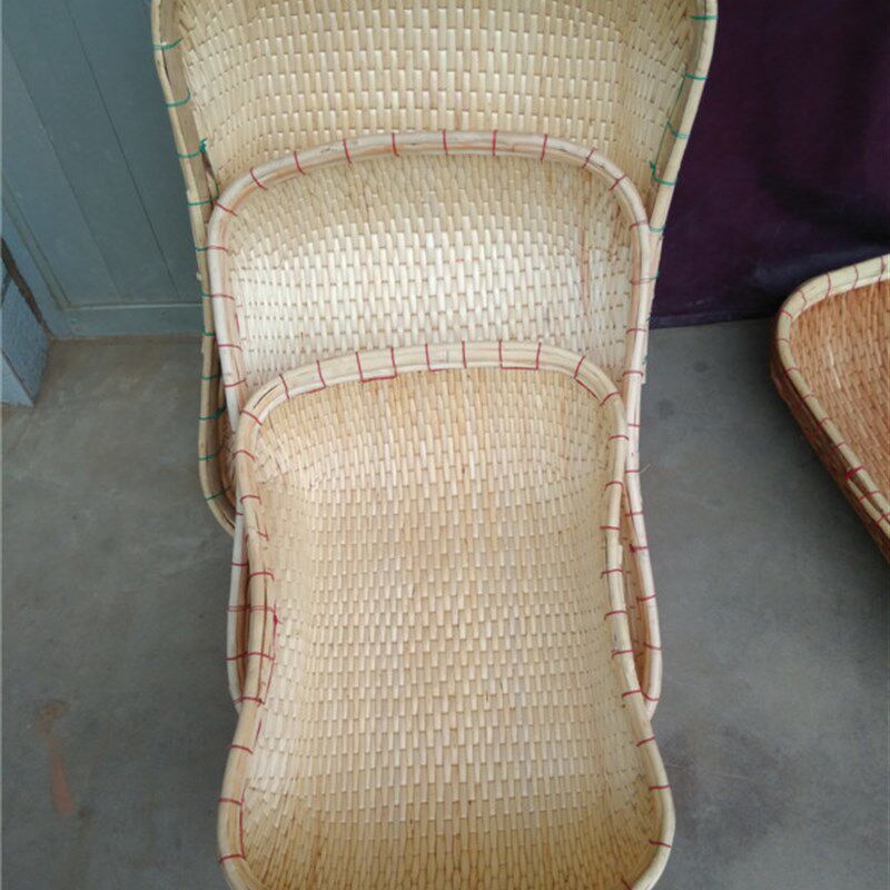 极速长方形大小号柳编笸箩簸箕手工柳条编织白红干果炒Z货收纳筐