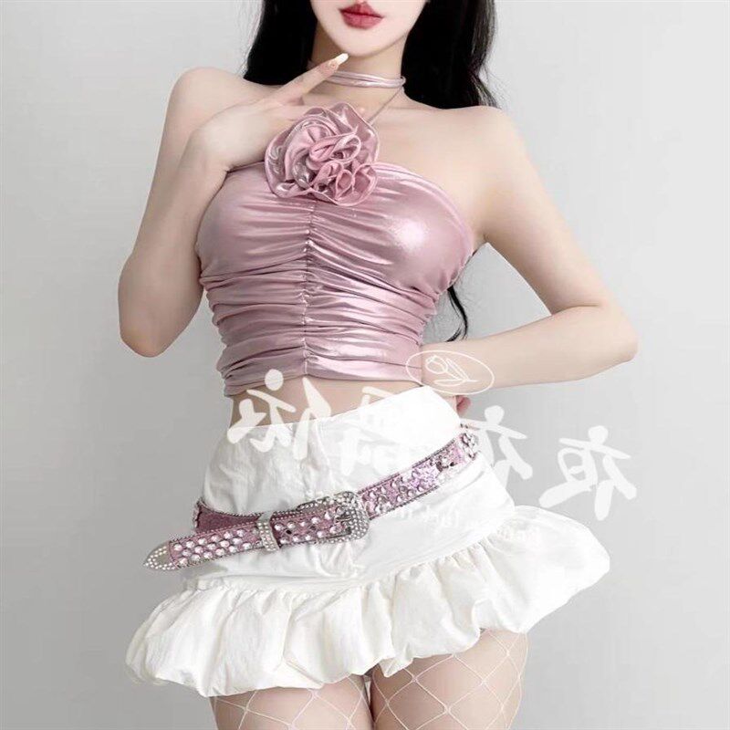 极速新款酒吧DS演出服gogo女性感爵士领舞LDj夜店性感辣妹粉色抹