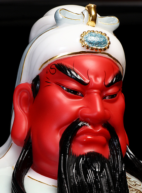 新品汉白玉关公摆件关二爷关公像供奉神像K武财神关公招财店铺开