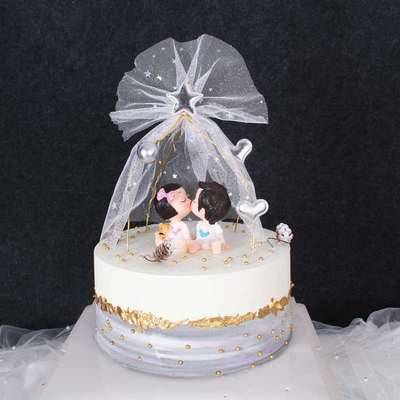 极速Birthday Cake Decoration Iron StaHr Yarn Tent Hair Ball