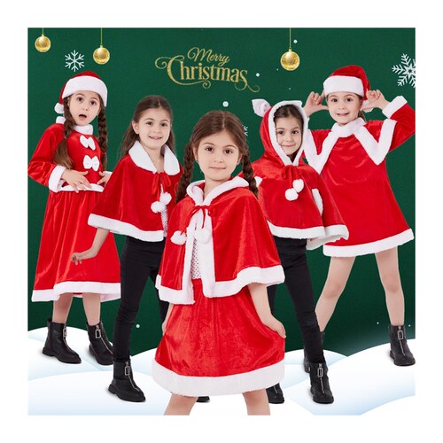 新品圣诞套装裙装扮可爱s幼童婴幼儿演出儿童儿童装童装潮流帽子