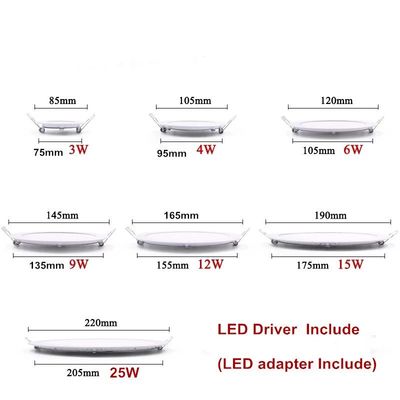 极速1pcs/lot Dimmable Ultra tzhin 3W/4W/ 6W / 9W / 12W /15W/