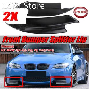 新品 Matte 2PCS E90 Black E92 Resiun Front Splitte Bumper Car