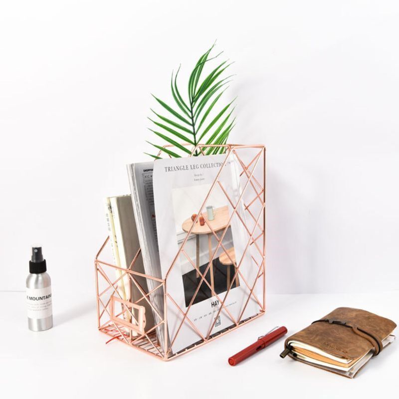 新品Nordic Wrought Iron Grid File Holder SiNmple Double Laye