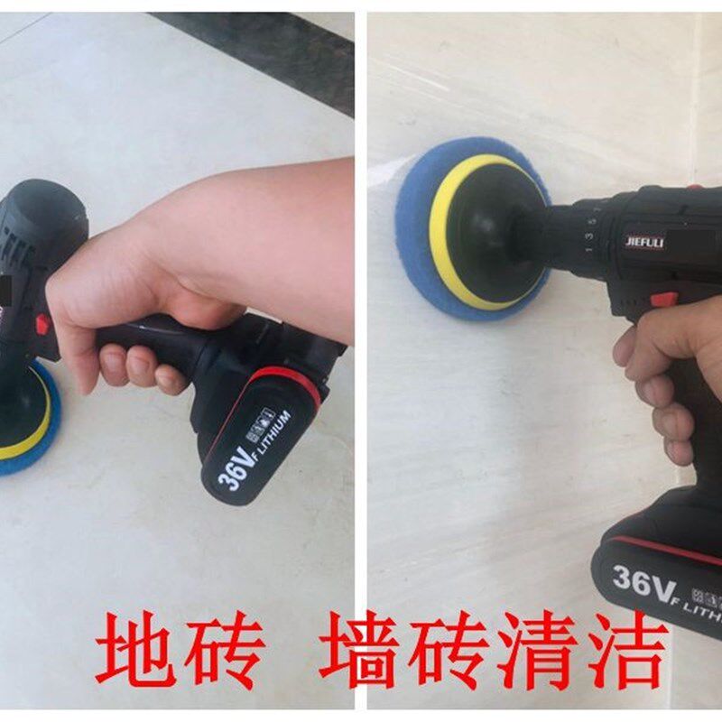 极速电钻百洁布清洁布电动清洁刷厨房磁砖地O板抛光打磨神器划痕
