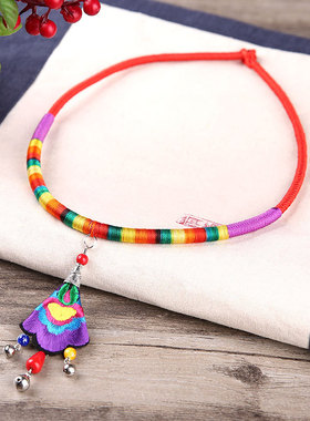 极速端午节五彩手工编织项v圈五月节儿童宝宝婴儿平安绳双层线彩