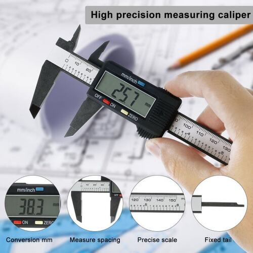 极速150mcm Electronic Digital Caliper Carbon Fiber Dial Vern