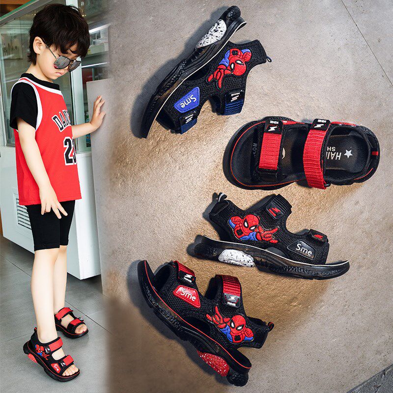 极速2022夏季韩版新款透气网儿童凉鞋小男孩P软底中大童防滑男童